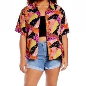 BP Nordstrom Colorful Bandana Patchwork Button Down Shirt 0006